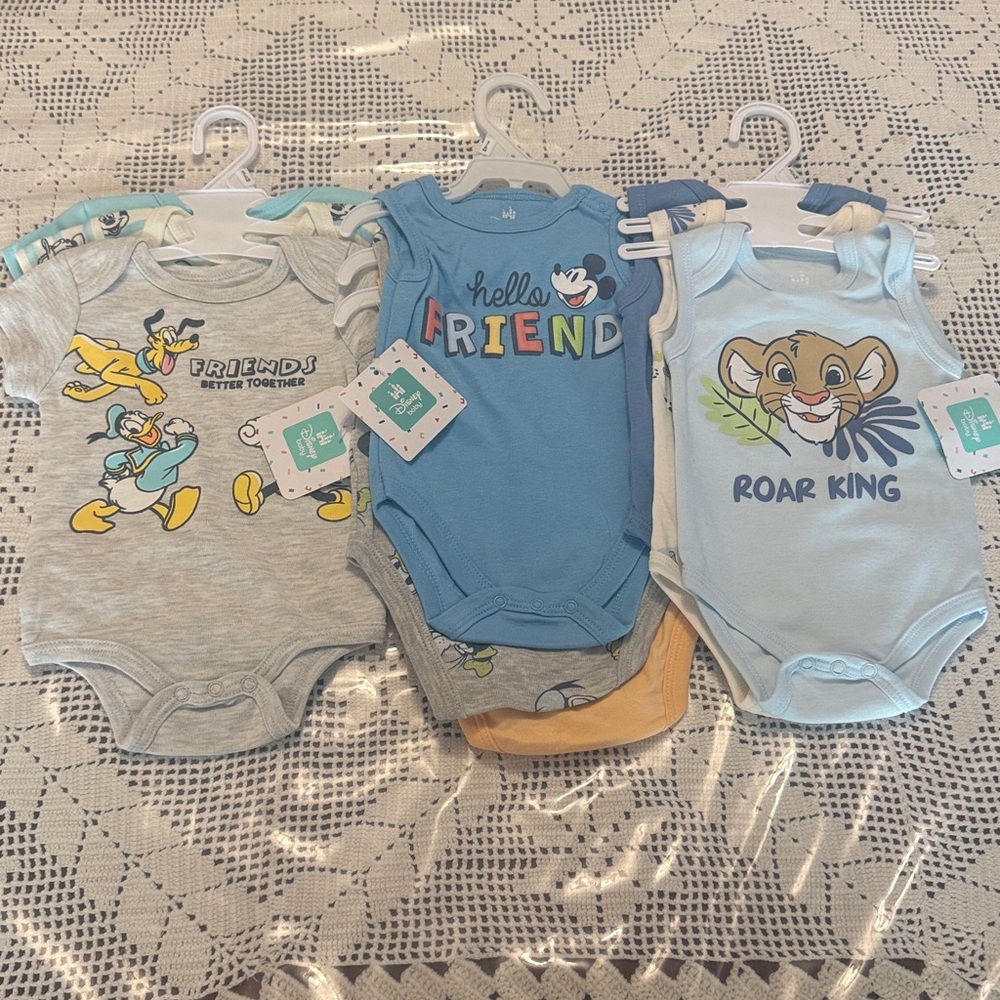 NWT Disney Baby Boy Bodysuit Bundle 3-6 months 🩵